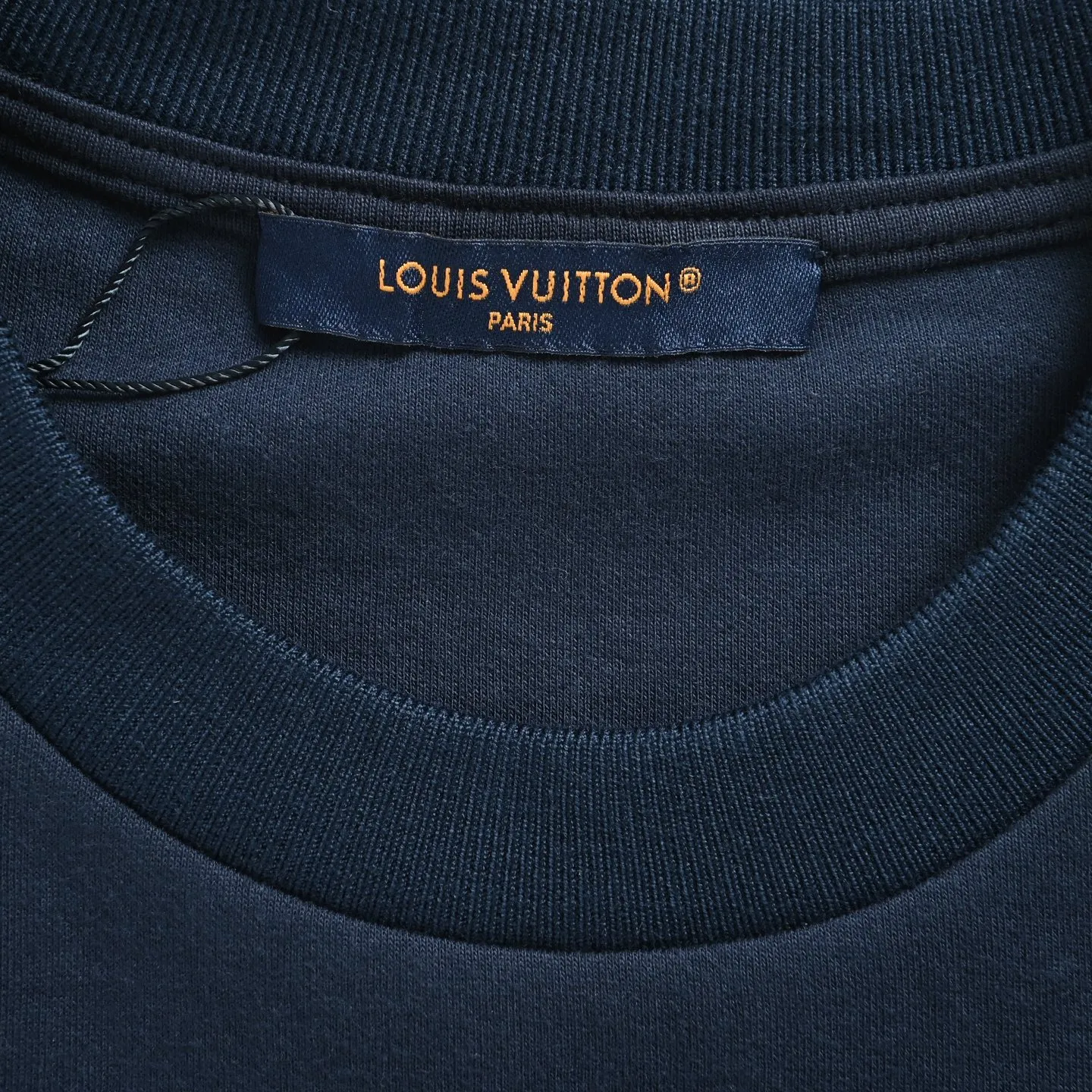 Louis Vuitton/Louis Vuitton leather label logo round neck sweatshirt
